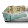 thumbnail image 3 of Island Party Soft Flannel Fleece Throw Blanket, Sandy Beach Umbrellas with Slippers Summer Time Sunny Holiday Illustration, Cozy Plush for Indoor and Outdoor Use, 70" x 90", Multicolor, by Ambesonne, 3 of 6