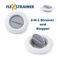 thumbnail image 3 of Flex Strainer® Sink Drain Strainer with Optional Stopper – No Center Stem, Fits Standard 3½” Sink Drains & Disposals – Easy Clean, Dishwasher Safe – Made in USA – Grey, 2-Pack, 3 of 10