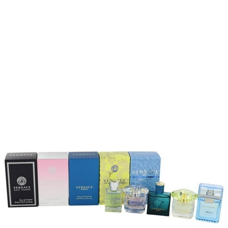 Versace - Gift Set -- The Best of Versace Men's and Women's Miniatures Collection Includes Versace Eros, Versace Pour Homme, Versace Man Eau Fraiche, Bright Crystal, and Versace Yellow Diamond -