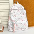 thumbnail image 4 of Polka Dot Bow Print Nylon Backpack, Lightweight Spacious Casual Daypack, Multi-Pocket Breathable School Book Bag for Daily Commute, Travel & Outdoor Use, 4 of 5