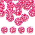 thumbnail image 1 of Uxcell 14mm Resin Rhinestone Clay Beads for Jewelry Making, 20 Pack, Pink, 1 of 7