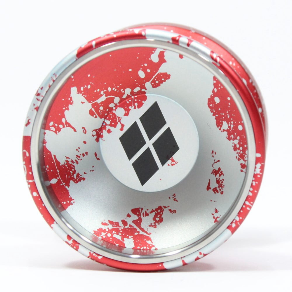 Sengoku Shingen Yo-Yo - Bi-Metal YoYo - 7175 Aluminum with Stainless Steel Rings (Red Silver Splash)
