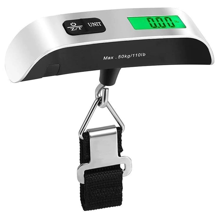 Electronic Backlit Luggage Scale with 110lb (50kg) Capacity and .02lb