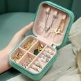 thumbnail image 4 of Travel Jewelry Case, Mini Portable Jewelry Travel Boxes, Small Jewelry Organizer for Rings, Earrings, Pendants, Watches, Necklaces, Lipsticks Organizer Storage Holder Case (Green), 4 of 7