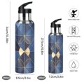 thumbnail image 2 of Yayeee 33oz Insulated Water Bottle Double Wall Stainless Steel with Flip Straw Lid, Blue Geometric Pattern, 2 of 7
