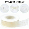 thumbnail image 5 of 4 Rolls 39 Yards 1 Inch Gold Star Ribbon Trim Stars Pattern Print Sheer Transparent Chiffon Silk Yarn Glitter Ribbons with Spool Bulk for Sewing Making Crafts Gift Wrapping Wreath Diy Supply, 5 of 5