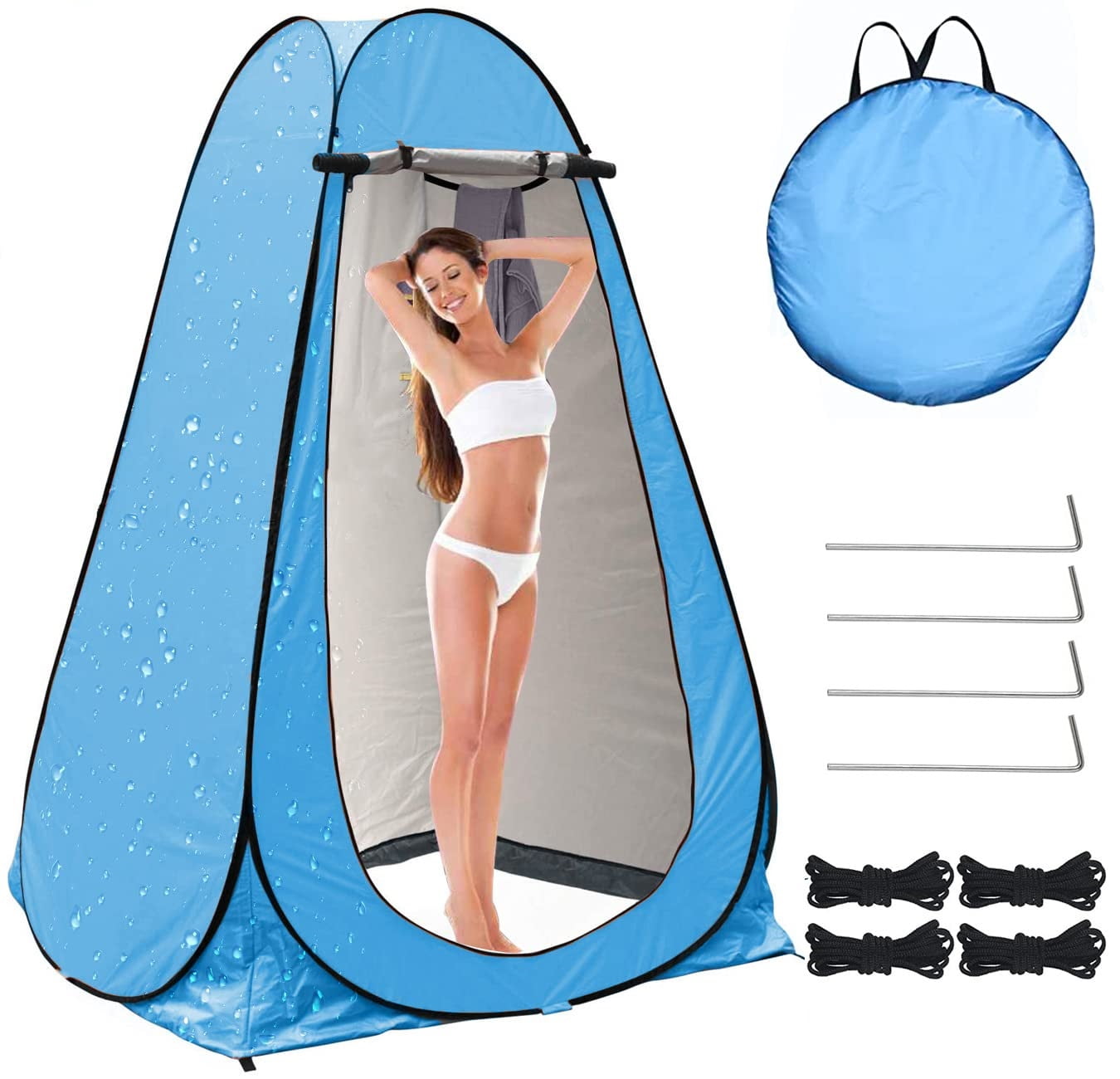 GVDV Pop up Changing Room Portable Shower Tent,Extra Tall Privacy Shelters Room with Carrying Bath Bag for Outdoor Indoor Camping,Hiking
