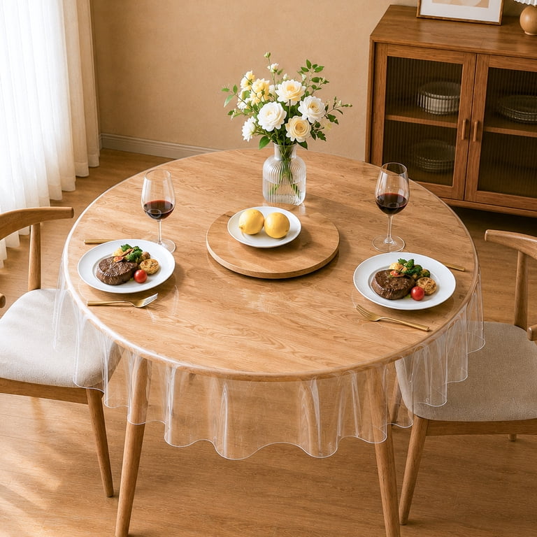 Inosoo Clear Vinyl Table Protector, 48" Round photo 7