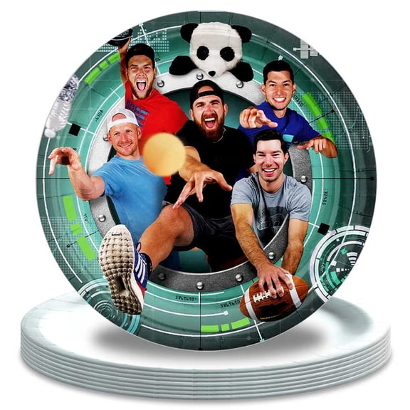 Dude Perfect Pirates Plates Party Supplies Birthday Dinnerware Decorations Tableware Disposable 16pcs