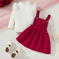 thumbnail image 6 of Caqnni 3-4 Years Toddler Baby Girls Cotton Outfit Shirt and Pant 2 Pieces Kids Casual Clothes Long Sleeve Fall Winter Sets Dailywear & Loungewear Outfits Set A264-Red, 6 of 9