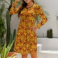 thumbnail image 6 of Fall Dresses for Women 2024, Halloween Pumpkins Fun Womens Fall Dresses Long Sleeve Casual Tie Waist Clothes, Womens Fall Fashion 2024 Midi  Dresses Outfits with Pocket, 6 of 6