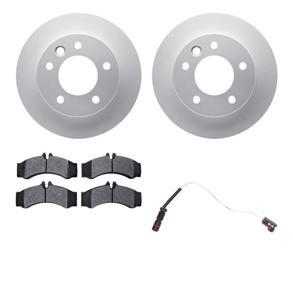 Dynamic Friction Company Front Geospec Brake Rotors with Heavy Duty Brake Pads includes Sensor 4232-40004