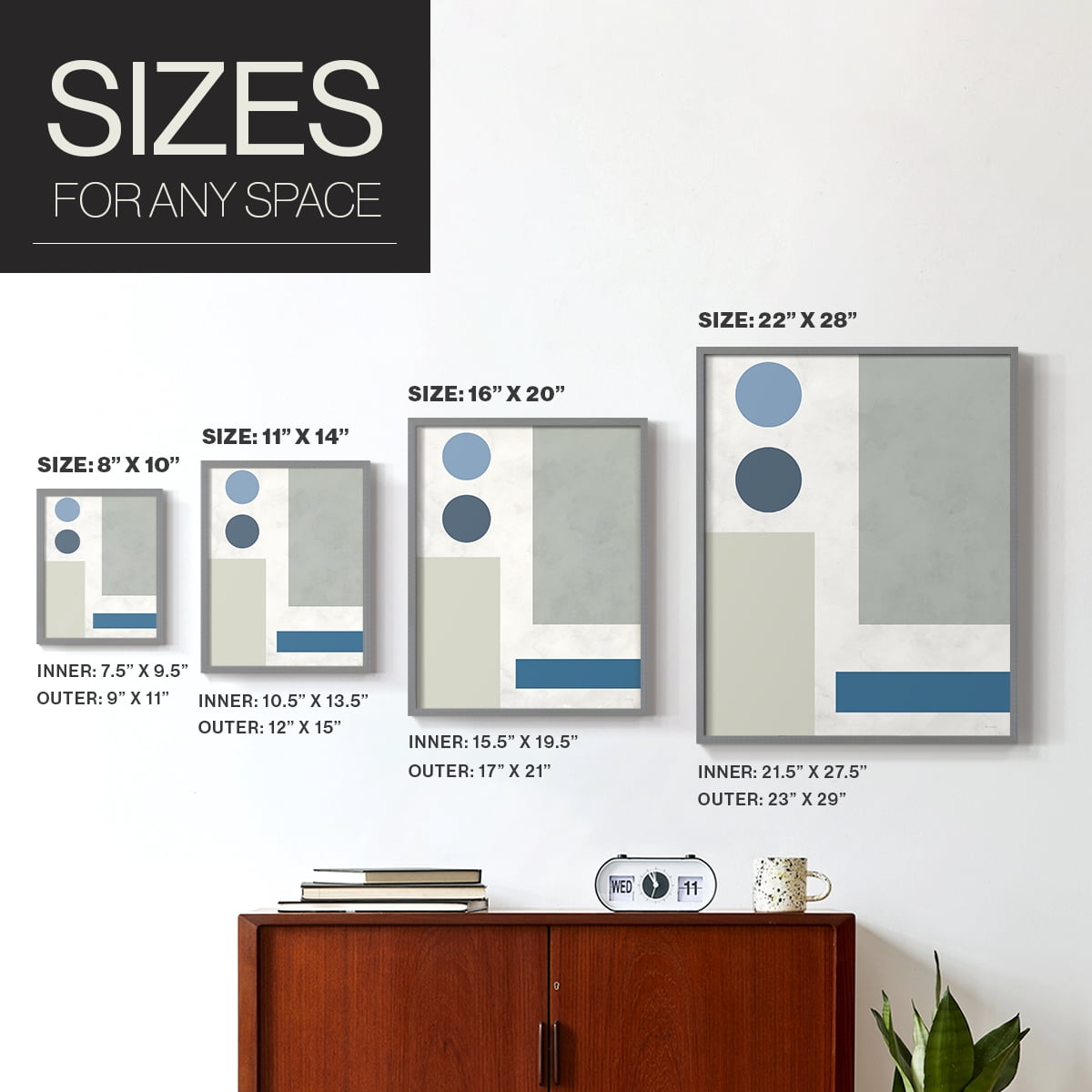 Stars Align I in Gray Solid Wood 22 x 28 Framed Print