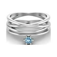 thumbnail image 2 of 3mm Round Blue Topaz 925 Sterling Silver Twisted Mother's Day Gift Ring, 2 of 4