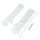 thumbnail image 4 of 1 par de boda Guantes de niña de flores Guantes largos de satén decorados para la fiesta de bodas - Tamaño M (blanco), 4 of 5