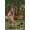 thumbnail image 2 of Homer, Winslow 13x18 Black Ornate Wood Framed with Double Matting Museum Art Print Titled - The Milk Maid, 2 of 4