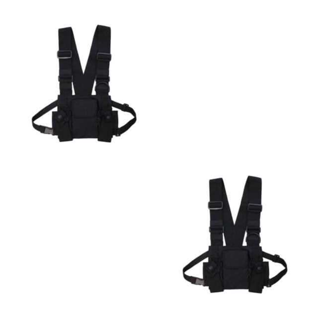 kurtrusly Harnais de Poche Poitrine Résistant à l'Usure et Durable Bretelles Réglables Résistant à l'Eau et Durable Noir 2ensemble