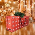 thumbnail image 4 of Bolsa de almacenamiento para árbol de Navidad con cierre de cremallera, organizador para colgar colgantes Cabeza de Papá Noel rojo, 4 of 9