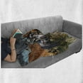 thumbnail image 5 of Western Horse Soft Flannel Fleece Throw Blanket, American Cowboy Wrangler Herding Cattle in Meadow Digital Illustration, Cozy Plush for Indoor and Outdoor Use, 50" x 70", Multicolor, by Ambesonne, 5 of 5