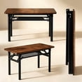 thumbnail image 6 of HDOFM 31.5 Inch Folding Computer Desk - Portable Activity Table Conference Table Home Office Desk, Attached storage rack,No Assembly,Teak, 6 of 7