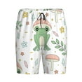 thumbnail image 4 of Gaeub Frog and Mushrooms Printed Men's Short Pajama Pants, Lightweight Lounge & Sleep Bottoms Keep You Cool - Small, 4 of 9