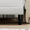 thumbnail image 3 of SHA CERLIN White Queen Size Upholstered Platform Bed Frame with Velvet Adjustable Channel Headboard, 3 of 10