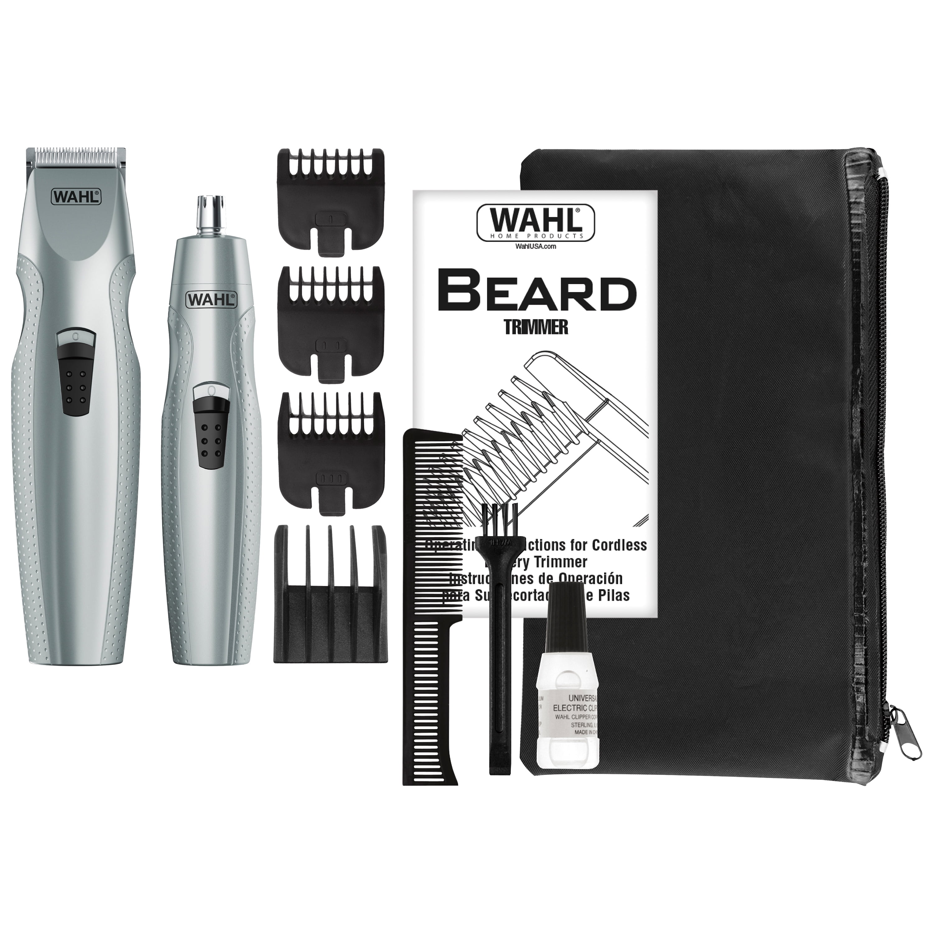 Siege sortie administration Wahl Mustache & Beard Battery Trimmer Kit With Bonus Nose Trimmer Model  #5606-5601P - Walmart.com