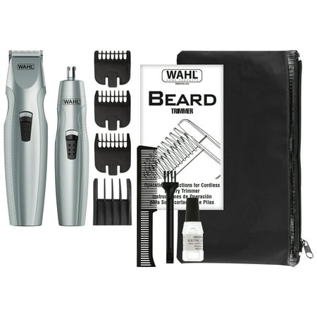 Wahl Mustache & Beard Battery Trimmer Kit with Bonus Nose Trimmer – Model #5606-5601P