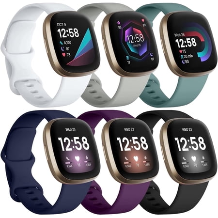 Comvin Compatible With Fitbit Versa 4/Versa 3/Sense 2/Sense Bands for Women Men, Soft Waterproof Sports Wristbands
