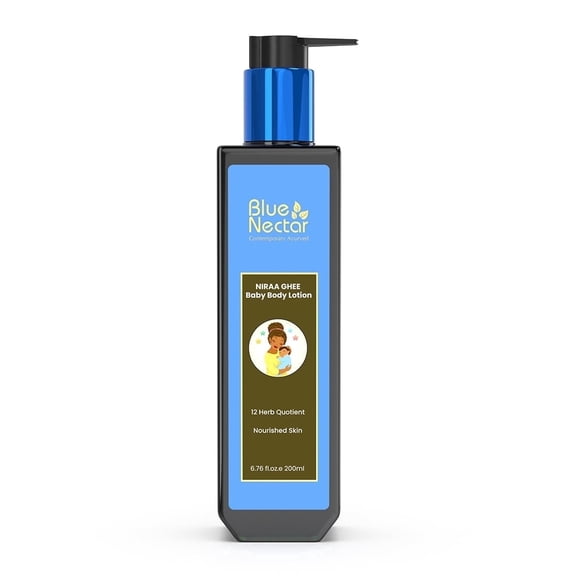 Blue Nectar Niraa Baby Body Lotion with Ghee & Natural Herbs, Gentle Moisturizing Lotion for Babies, 200 ml