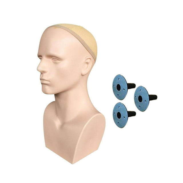 Cabeza de maniquí masculino perfecl con hombros 42 cm