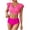 72-hot pink bikini sets for women, variant on Women High Waisted Bikini Sets V Neck Swimsuits Color Block Drawstring Two Piece Drawstring Bathing Suit Bikini Sets 2 Piece Swimsuit Flattering Bathing Suits Cute Bikini Swimwear Black,XXL
