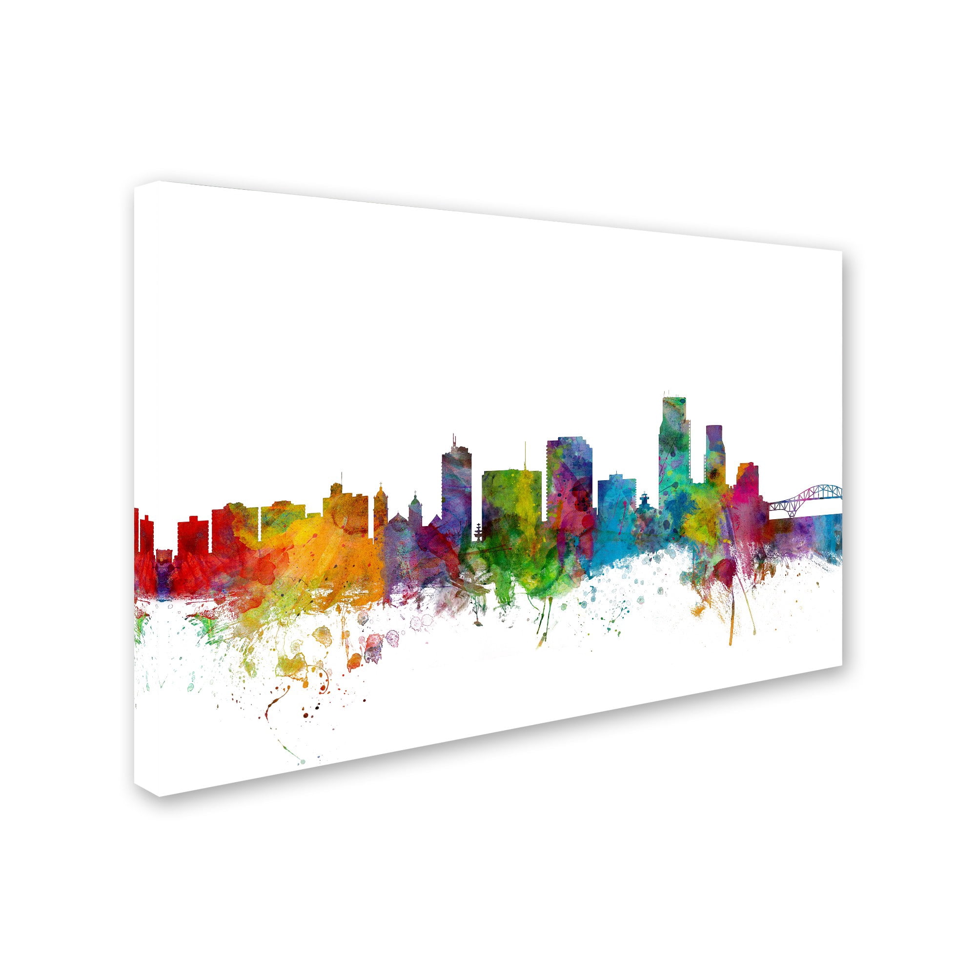 Trademark Fine Art "Corpus Christie Texas Skyline" Canvas Art by Michael Tompsett