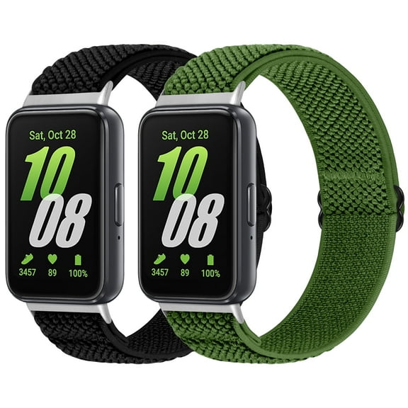 2 pack Elastic Bands Compatible with Samsung Galaxy Fit 3, Solo Loop Lightweight Nylon Adjustable Wristbands for Woman Man