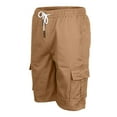 thumbnail image 4 of Mens Cargo Shorts Size 36 9 Inch Inseam Below Knee 13 Inches Cotton 3/4 Chino Cargo Shorts Relaxed Fit with Pockets,Khaki,XL, 4 of 5