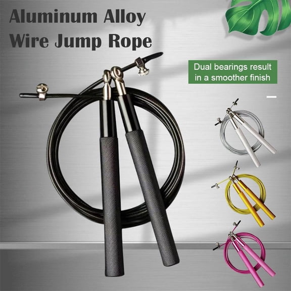 Speed Jump Rope with Aluminum Alloy Handles, Adjustable Steel Wire Skipping Rope with 360° Ball Bearings for Professional Fitness, Boxing & Home Workouts