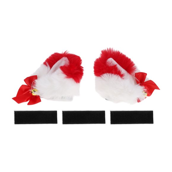 Motorcycle Helmet Accessories Decoration Cat Ears with Gradient Colors and Bells for Motorcycle Bicycle Skiing Helmets Red White Plush Stickers 1 Set