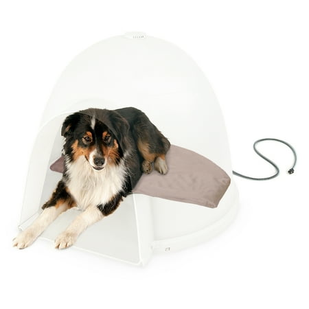 UPC: 0655199010530 | K&H Pet Products Lectro-Soft Igloo Style Heated Dog Bed Tan Large 17.5 X 30 Inches