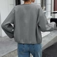thumbnail image 5 of Stichou Womens Cropped Bomber Jackets Trendy Casual Collarless Pea Coat Zip Up Winter Spring 2026 Short Jacket Gray S, 5 of 7