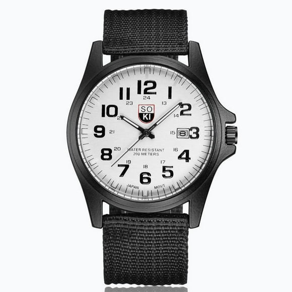 Swiss Fashion Military Watch Woven Nylon Belt Men's Calendar Sports Quartz Watch