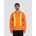 thumbnail image 3 of Forcefield Retro Safety Cotton Long Sleeve Tee With Reflective Arm Striping, 3 of 8