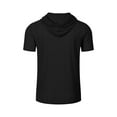 thumbnail image 5 of Men's Short Sleeve Hoodie Cotton Hooded T Shirts Lightweight Sweatshirt Hoodies Pullover Black XXXL, 5 of 7