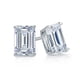 thumbnail image 2 of JeenMata Pendientes Minimalistas con Solitario de Diamantes de Talla Esmeralda de 0,5 Quilates Bañados en Oro Blanco de 18 K sobre Plata, 2 of 3