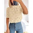 thumbnail image 3 of Blusa de verano PRETTYGARDEN bordada con ojales para mujer, 3 of 7