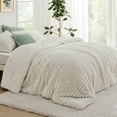 thumbnail image 5 of U by Bedsure 3 Pieces Fluffy Queen Comforter Set, Super Soft Faux Fur Fleece Bedding Set, 1 Luxury Shaggy Fuzzy Beige Comforter with 2 Pillowcases, 5 of 7