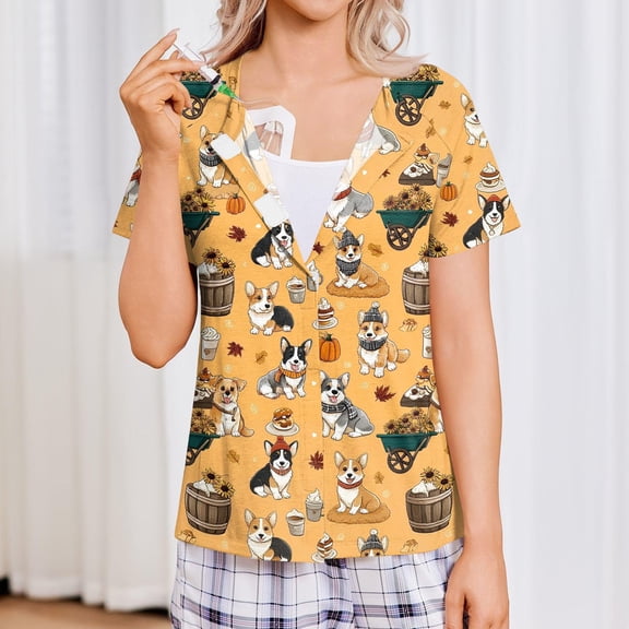 Post Surgery Shirts for Women Short Sleeve Funny Print Tear Away Tops with Drain Pockets Postoperative Care Tops Shoulder Surgery Shirts for Women Adaptive Clothing