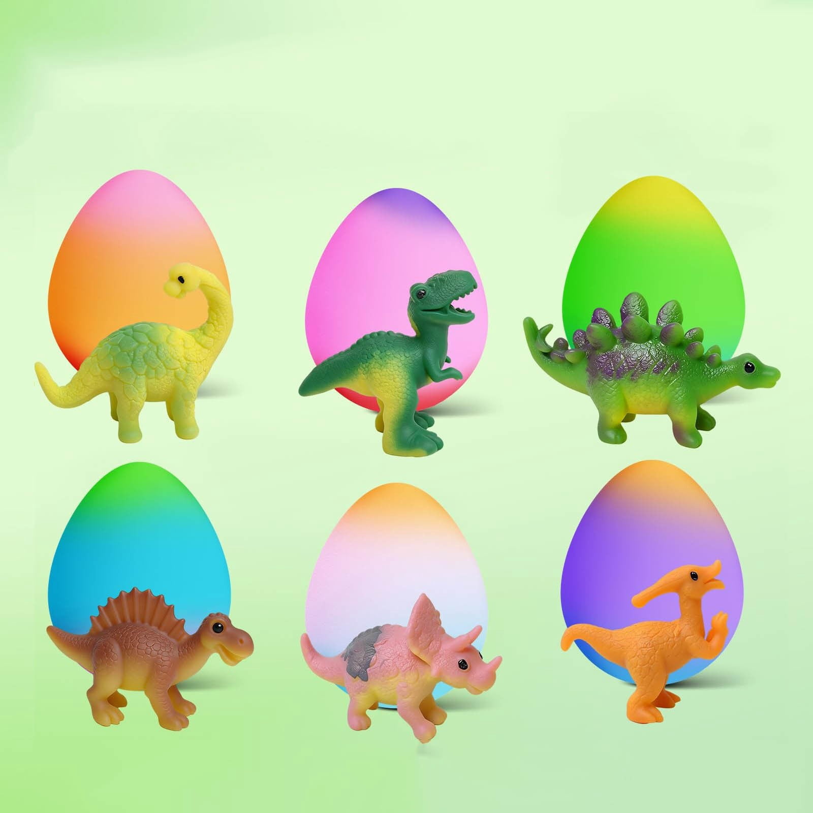 6Pcs Hatching Dinosaur Eggs Grow in Water Surprise Toy, Expandable Egg for Easter Basket Filler, Fun Learning Activity for Young Dino Fans Preschool Gift