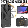 thumbnail image 3 of Case for Samsung Galaxy Tab S10 Ultra 2024/ S9 Ultra/ S8 Ultra 14.6 inch, 360 Rotating Stand Handle Pencil Holder Shoulder Strap Heavy Duty Shockproof Cover, Black, 3 of 7