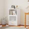 thumbnail image 2 of 2-Tier Metal Storage Cabinet with Semi-Transparent Acrylic Doors and Drawer Perfect for Home and Office Use, 2 of 12