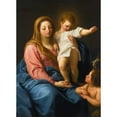 thumbnail image 2 of Pompeo Batoni 18x24 Gold Ornate Framed and Double Matted Museum Art Print Titled - The Madonna and Child with the Infant Saint John the Baptist, 2 of 4